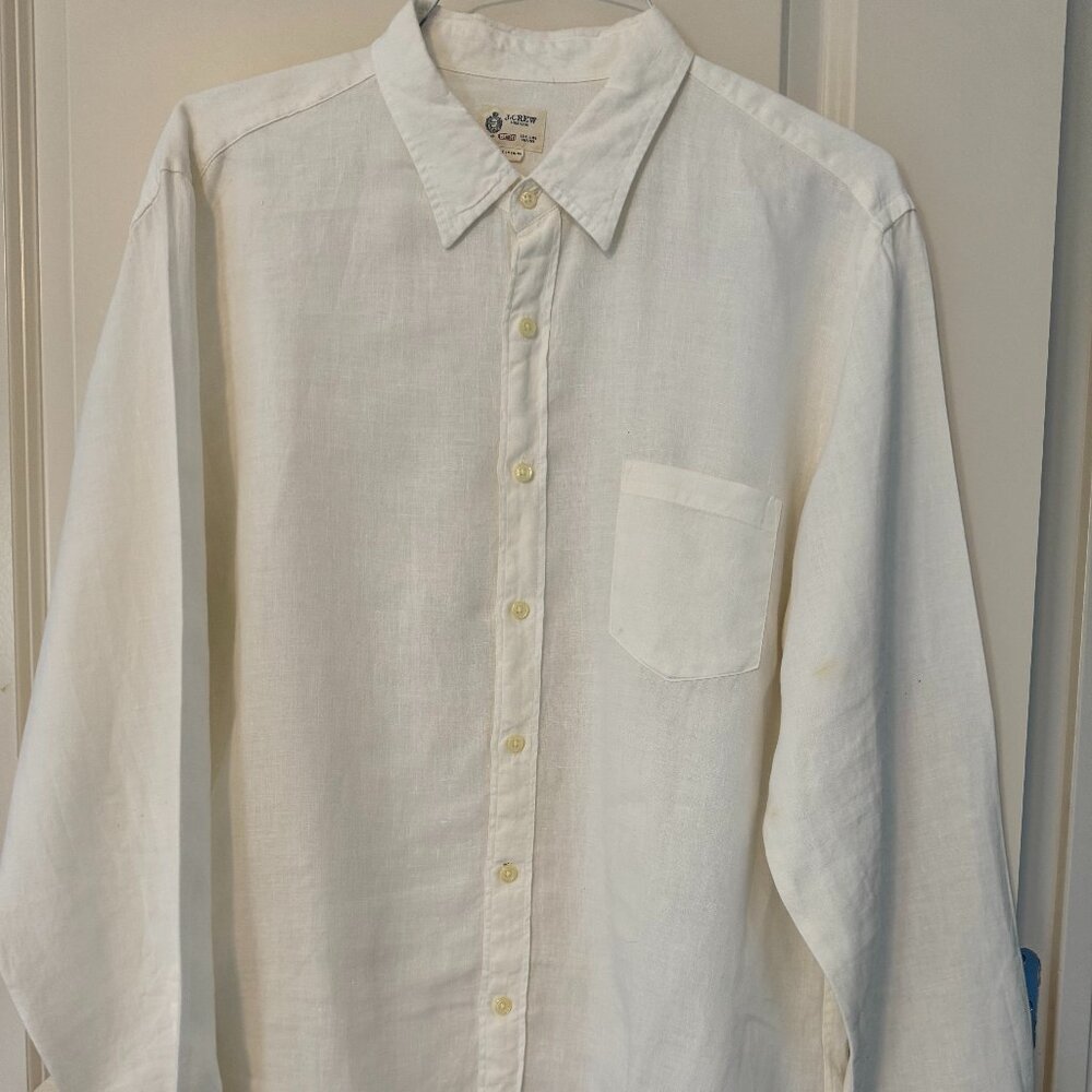 J. Crew Men's Linen Shirt. White. XL. Like New.